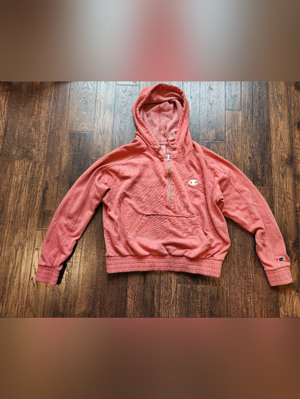 Champion Quarter Zip Womens Hoodie Sweat Shirt Large Vintage